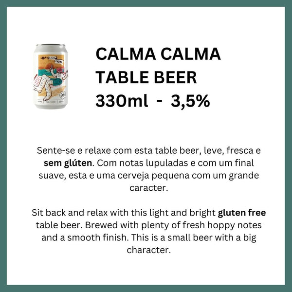 CALMA CALMA TABLE BEER  (Gluten Free) - OUT OF STOCK